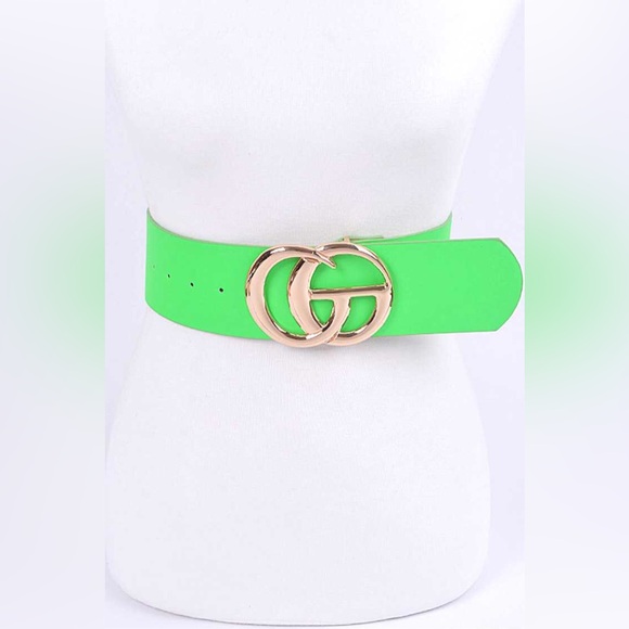 Neon Logo Vegan Leather Statement Belt - Picture 1 of 8